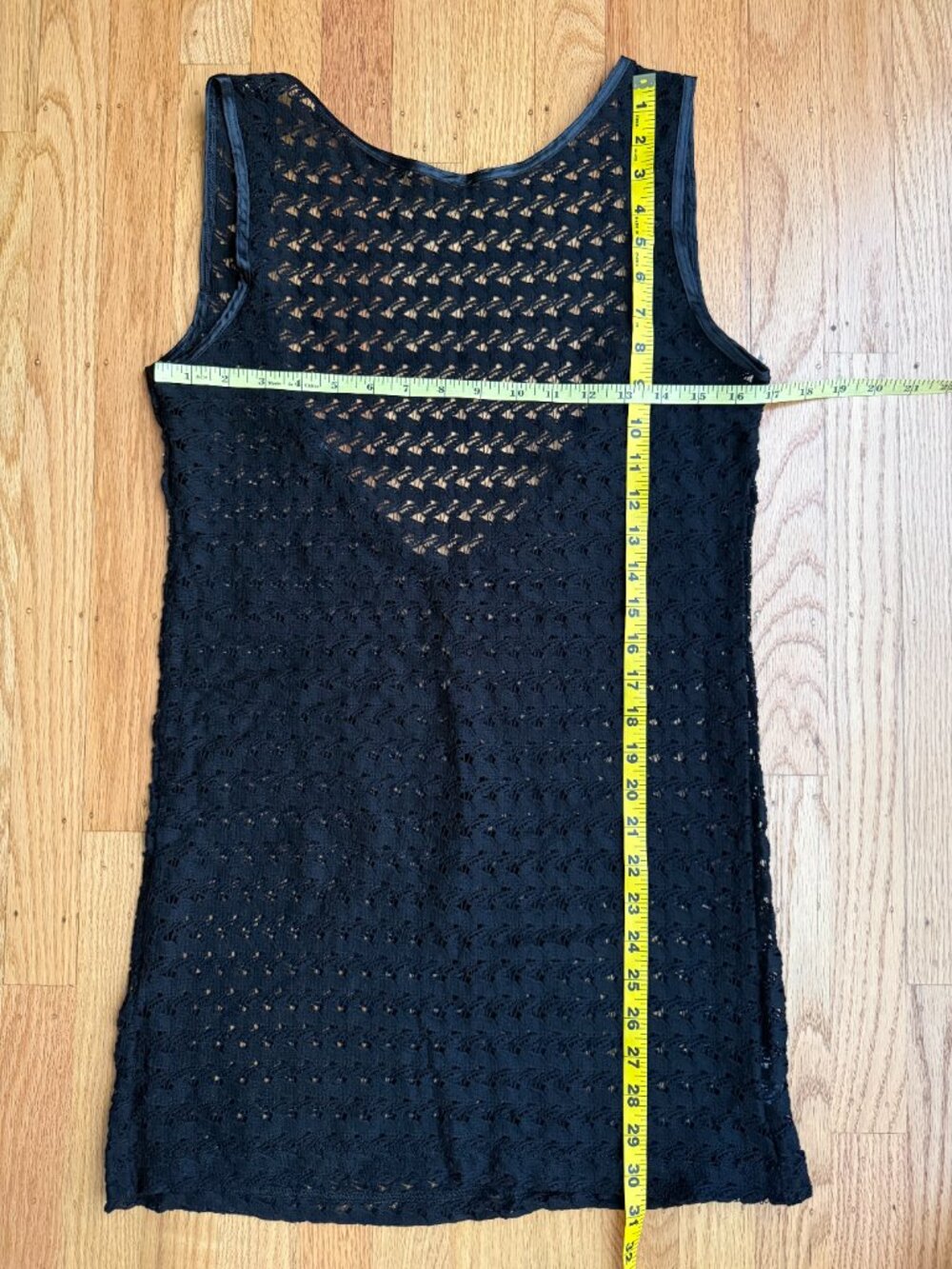 American Apparel Black Sheer Mesh Lace Swim Cover Up - Picture 6 of 8
